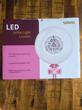 Pink LED Selfie Light with Adjustable Mount
